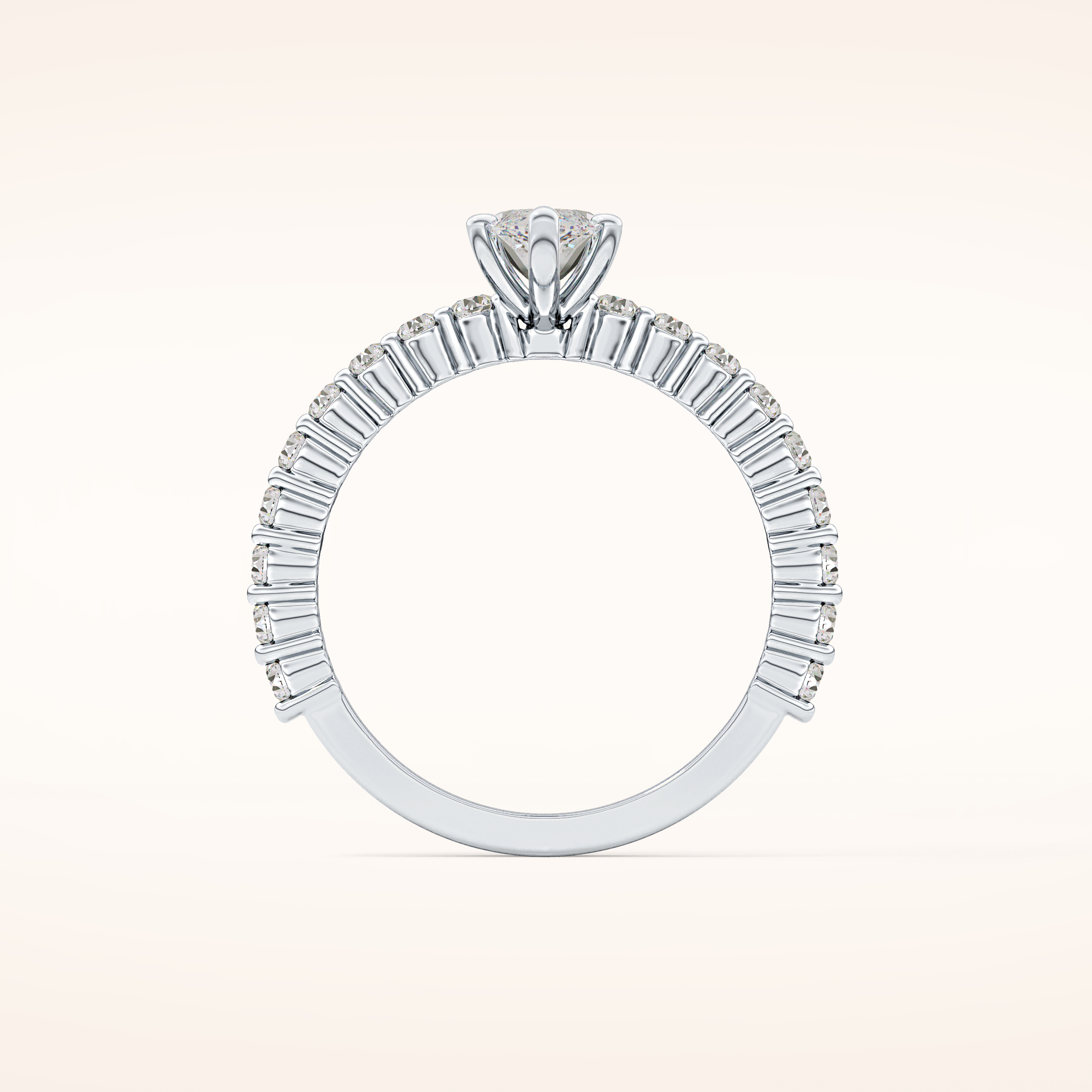 0.82 CT Marquise Shaped Pave Moissanite Engagement Ring