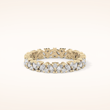 0.77 TCW Marquise & Round Shaped Moissanite Full Eternity Wedding Band