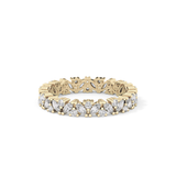 Full Eternity Wedding Band with 0.77 TCW Marquise and Round Cut Moissanite – Yellow, White, or Rose Gold