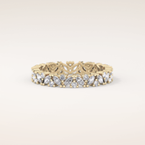 0.77 TCW Marquise & Round Shaped Moissanite Full Eternity Wedding Band