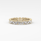 Full Eternity Wedding Band with 0.77 TCW Marquise and Round Cut Moissanite – Yellow, White, or Rose Gold