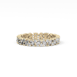 Full Eternity Wedding Band with 0.77 TCW Marquise and Round Cut Moissanite – Yellow, White, or Rose Gold