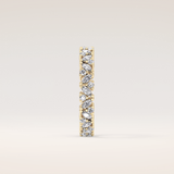 0.77 TCW Marquise & Round Shaped Moissanite Full Eternity Wedding Band