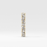 Full Eternity Wedding Band with 0.77 TCW Marquise and Round Cut Moissanite – Yellow, White, or Rose Gold