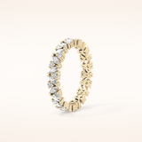 0.77 TCW Marquise & Round Shaped Moissanite Full Eternity Wedding Band