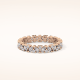 0.77 TCW Marquise & Round Shaped Moissanite Full Eternity Wedding Band