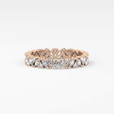 Full Eternity Wedding Band with 0.77 TCW Marquise and Round Cut Moissanite – Yellow, White, or Rose Gold
