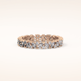 0.77 TCW Marquise & Round Shaped Moissanite Full Eternity Wedding Band