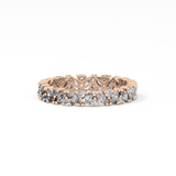 Full Eternity Wedding Band with 0.77 TCW Marquise and Round Cut Moissanite – Yellow, White, or Rose Gold