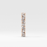 Full Eternity Wedding Band with 0.77 TCW Marquise and Round Cut Moissanite – Yellow, White, or Rose Gold