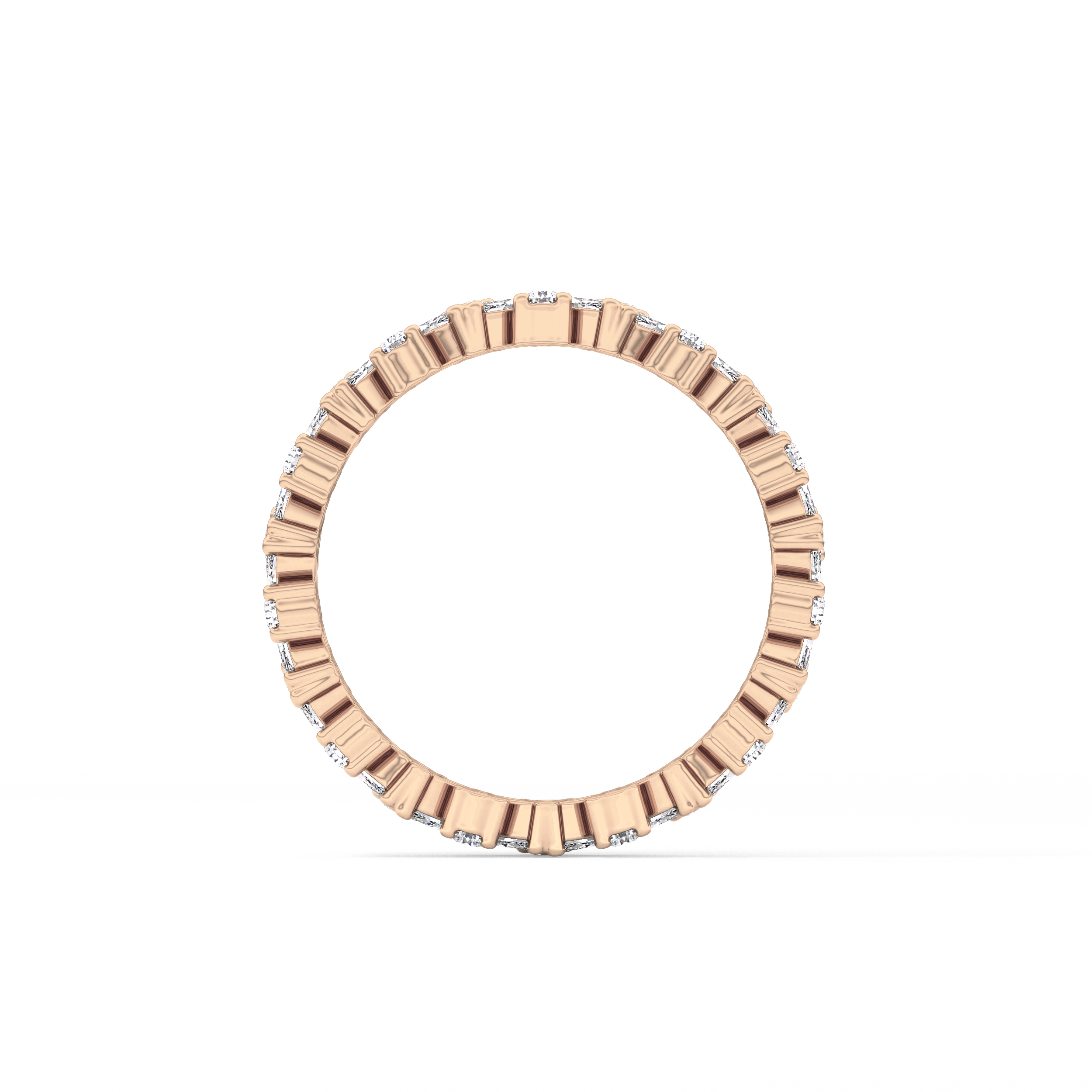 Full Eternity Wedding Band with 0.77 TCW Marquise and Round Cut Moissanite – Yellow, White, or Rose Gold