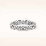 0.77 TCW Marquise & Round Shaped Moissanite Full Eternity Wedding Band