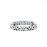 Full Eternity Wedding Band with 0.77 TCW Marquise and Round Cut Moissanite – Yellow, White, or Rose Gold