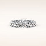 0.77 TCW Marquise & Round Shaped Moissanite Full Eternity Wedding Band