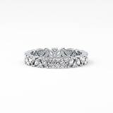 Full Eternity Wedding Band with 0.77 TCW Marquise and Round Cut Moissanite – Yellow, White, or Rose Gold