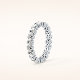 0.77 TCW Marquise & Round Shaped Moissanite Full Eternity Wedding Band