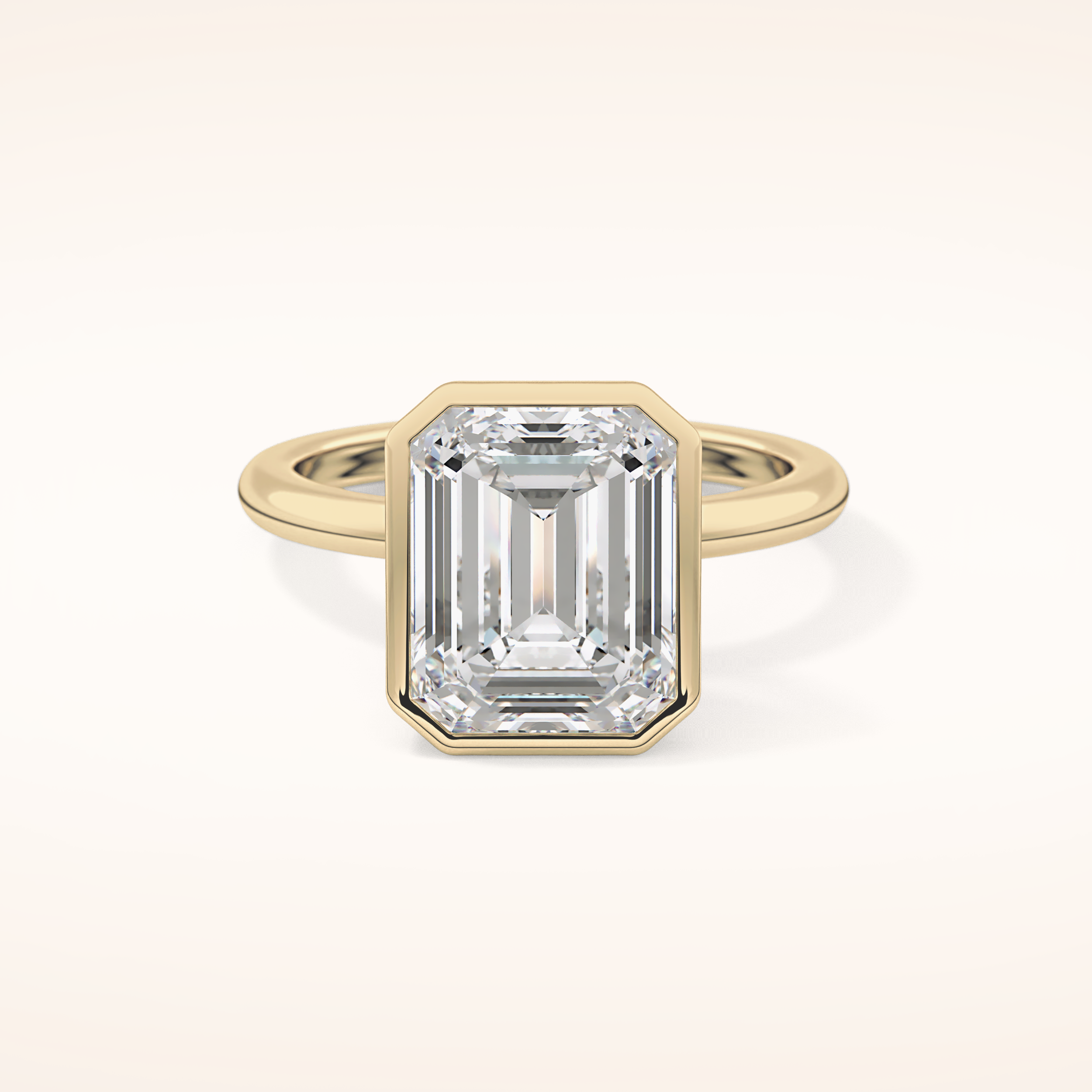 3.71 CT Emerald Shaped Solitaire Moissanite Engagement Ring