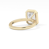 Emerald Solitaire Bezel Lab Grown Diamond Engagement Ring
