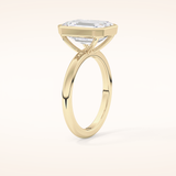 3.71 CT Emerald Shaped Solitaire Moissanite Engagement Ring