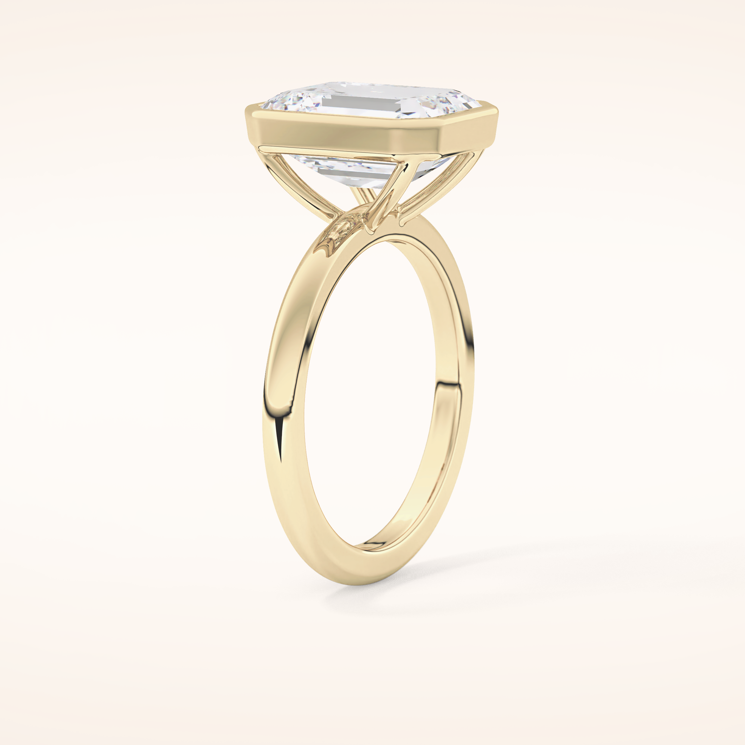 3.71 CT Emerald Shaped Solitaire Moissanite Engagement Ring