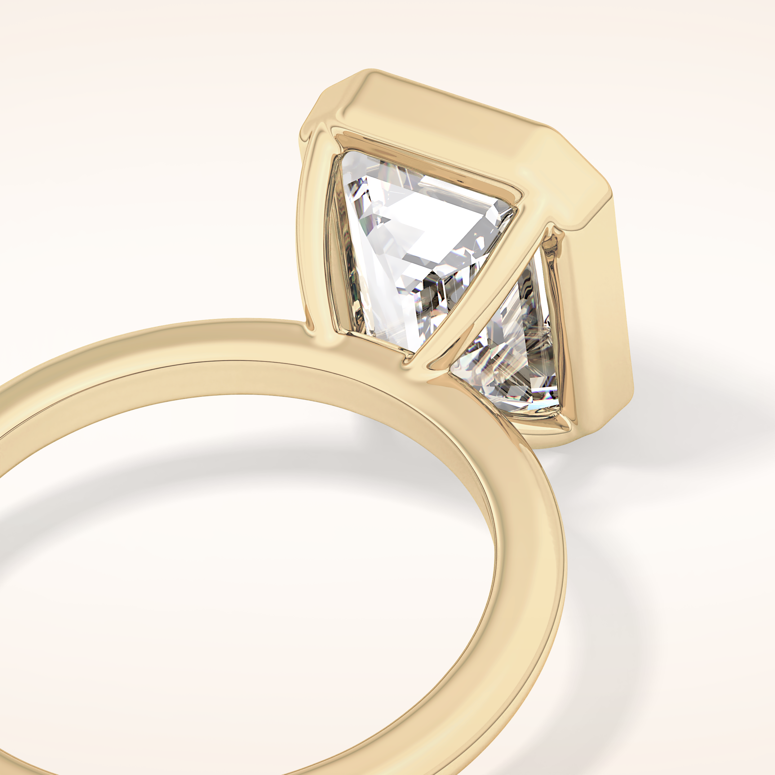 3.71 CT Emerald Shaped Solitaire Moissanite Engagement Ring