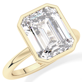 Emerald Solitaire Bezel Lab Grown Diamond Engagement Ring