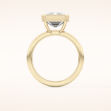 3.71 CT Emerald Shaped Solitaire Moissanite Engagement Ring