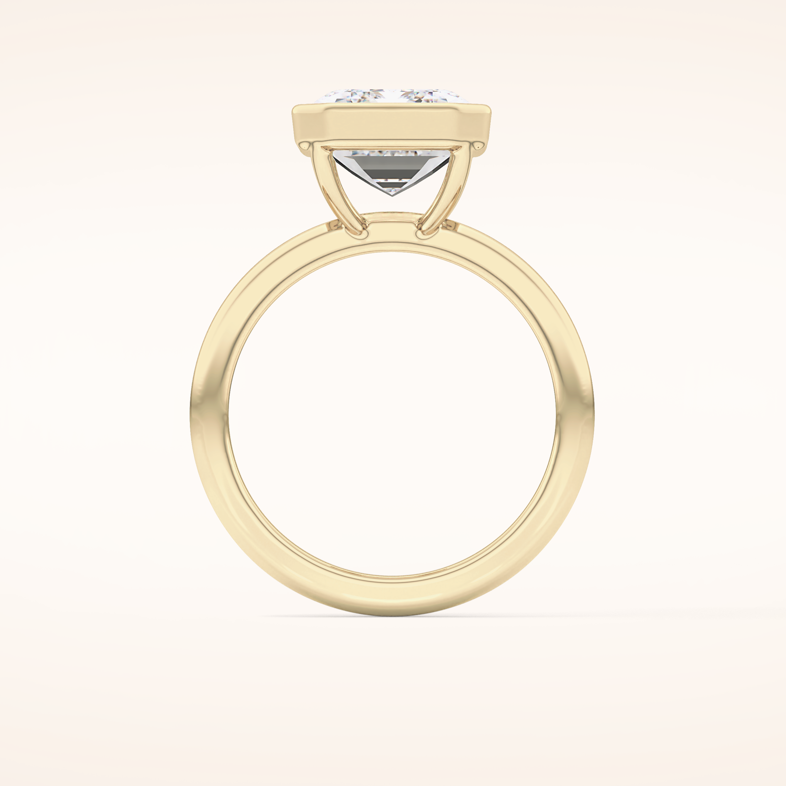 3.71 CT Emerald Shaped Solitaire Moissanite Engagement Ring