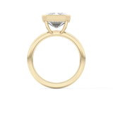 Emerald Solitaire Bezel Lab Grown Diamond Engagement Ring