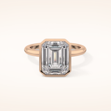 3.71 CT Emerald Shaped Solitaire Moissanite Engagement Ring
