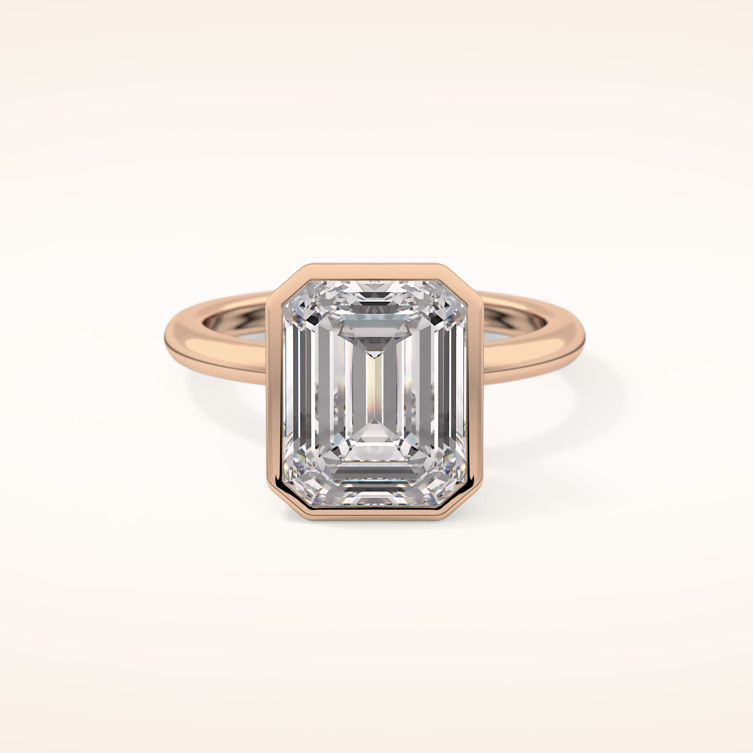 3.71 CT Emerald Shaped Solitaire Moissanite Engagement Ring