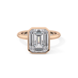 Emerald Solitaire Bezel Lab Grown Diamond Engagement Ring