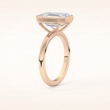 3.71 CT Emerald Shaped Solitaire Moissanite Engagement Ring