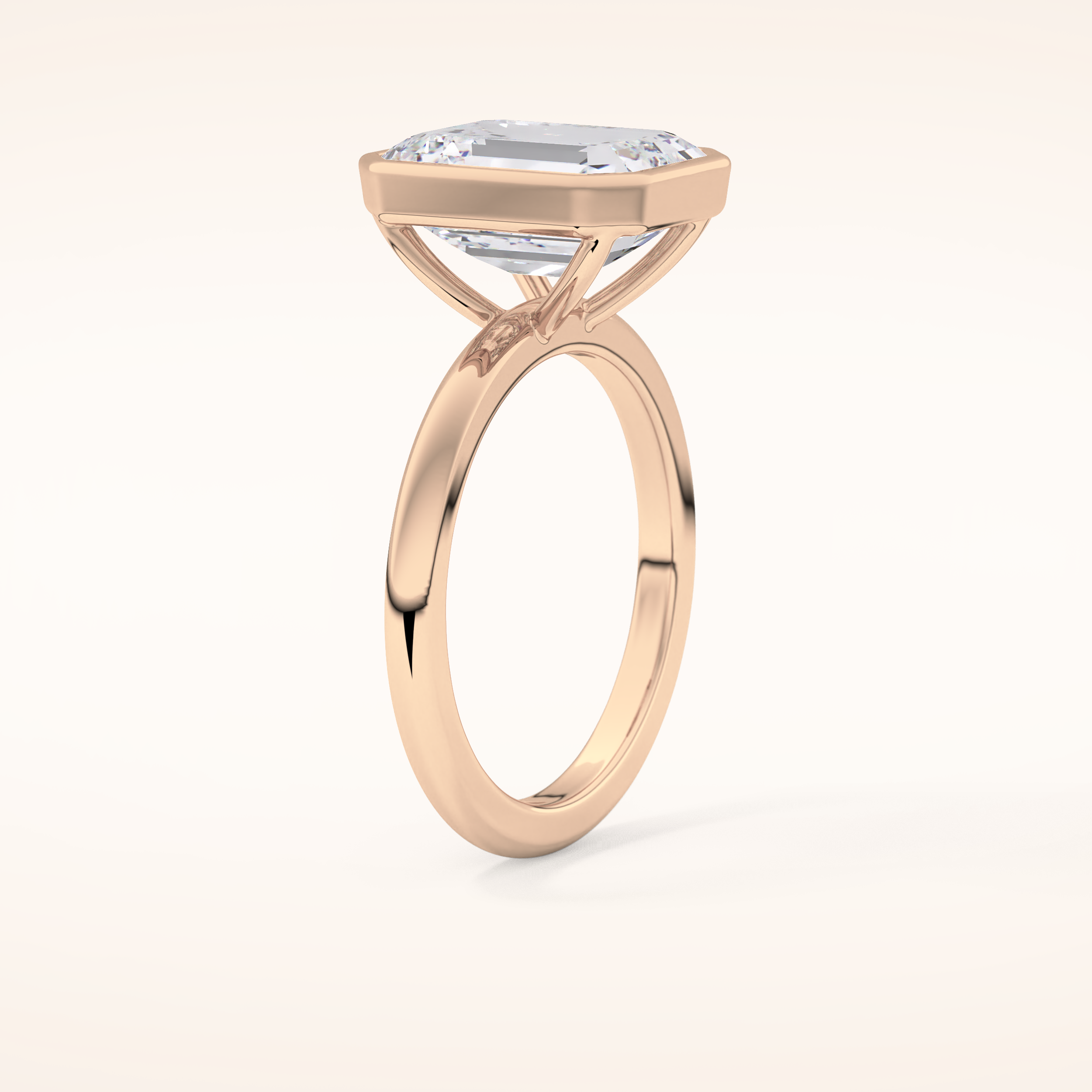 3.71 CT Emerald Shaped Solitaire Moissanite Engagement Ring