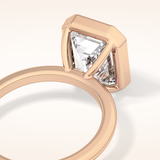 3.71 CT Emerald Shaped Solitaire Moissanite Engagement Ring