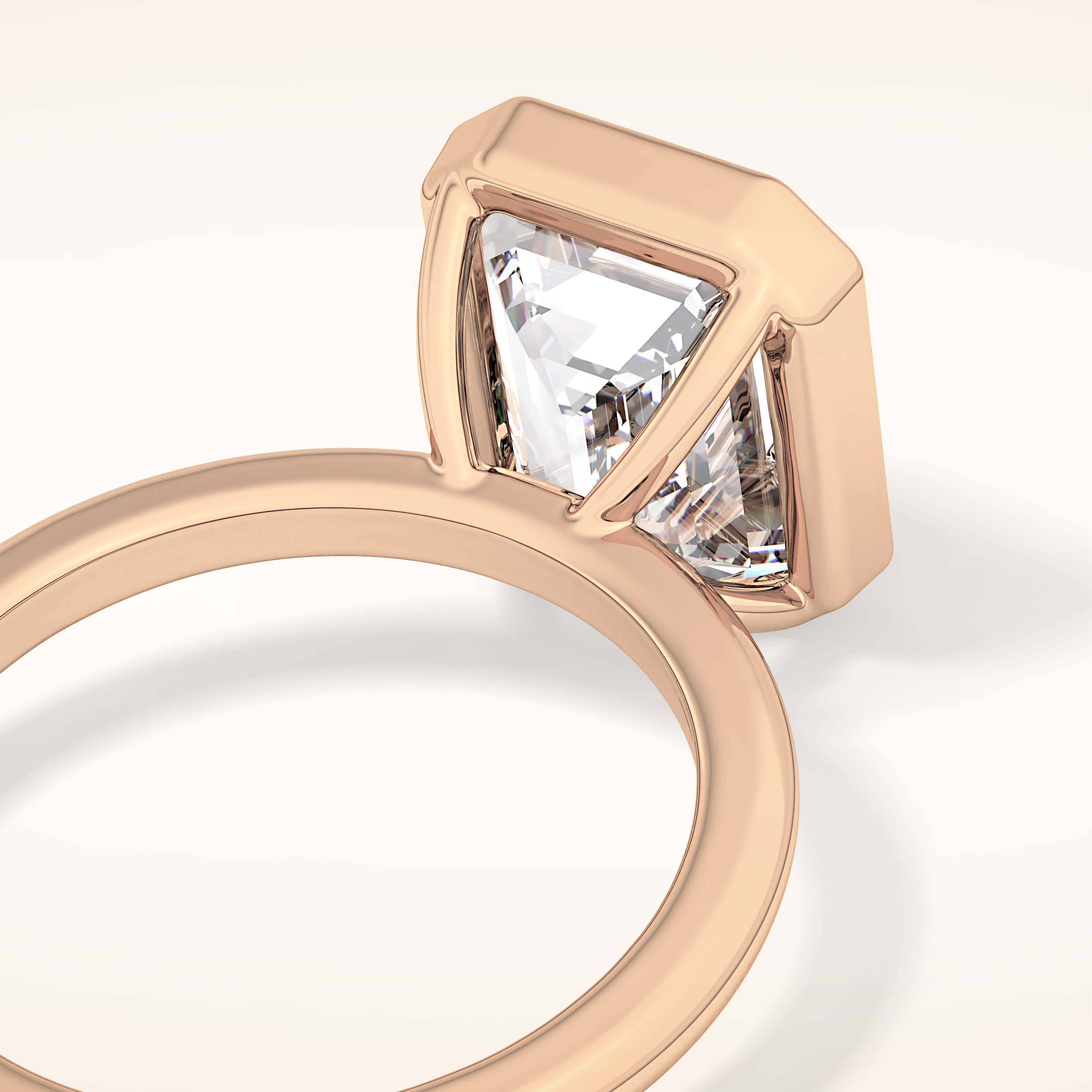 3.71 CT Emerald Shaped Solitaire Moissanite Engagement Ring
