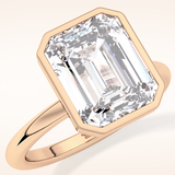 3.71 CT Emerald Shaped Solitaire Moissanite Engagement Ring