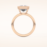 3.71 CT Emerald Shaped Solitaire Moissanite Engagement Ring