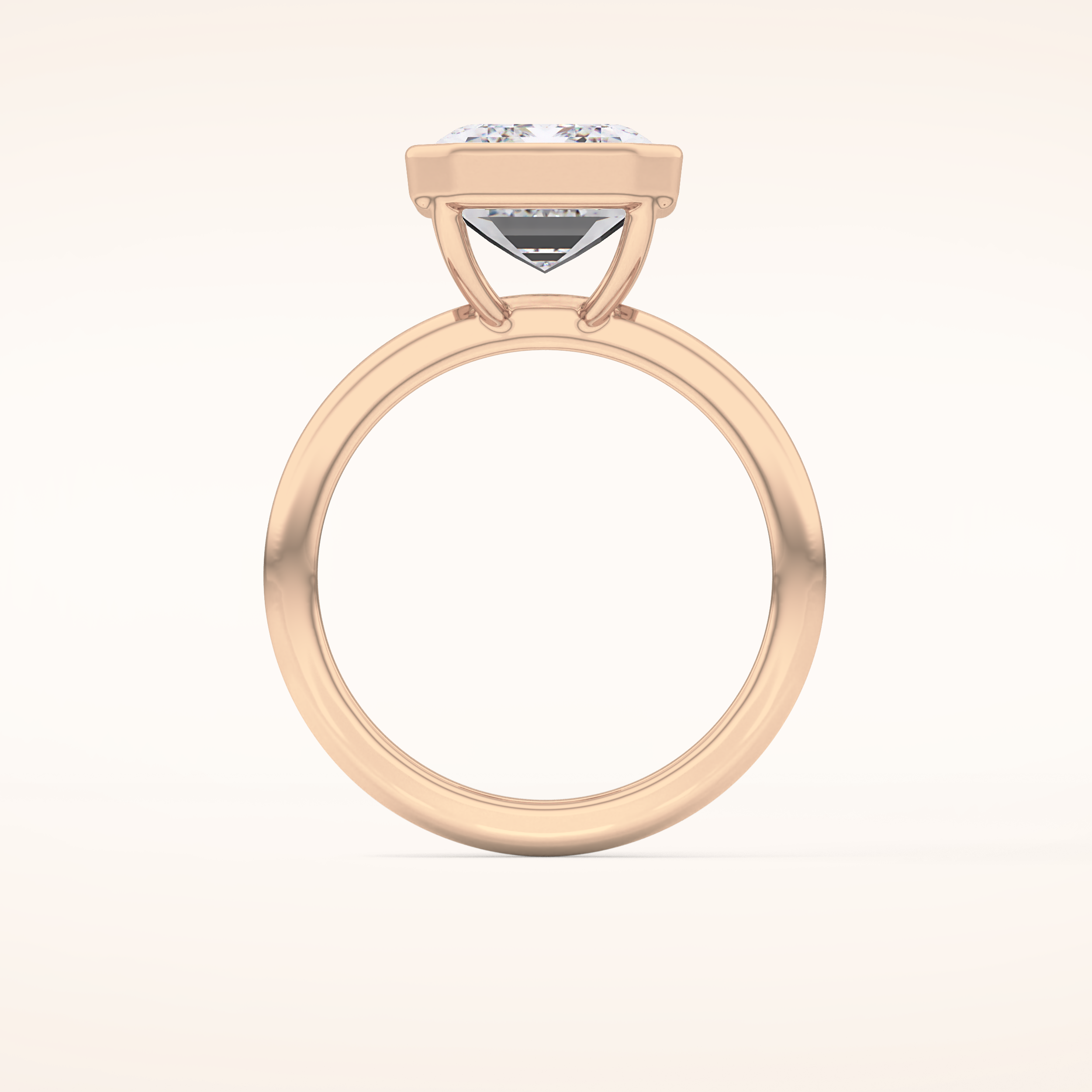 3.71 CT Emerald Shaped Solitaire Moissanite Engagement Ring