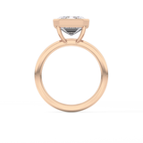 Emerald Solitaire Bezel Lab Grown Diamond Engagement Ring