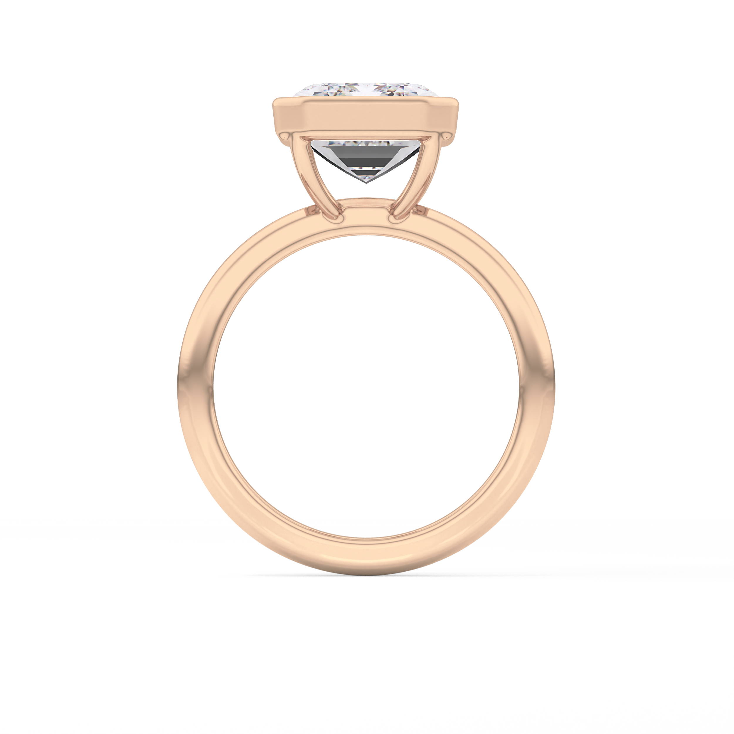 Emerald Solitaire Bezel Lab Grown Diamond Engagement Ring
