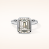 3.71 CT Emerald Shaped Solitaire Moissanite Engagement Ring