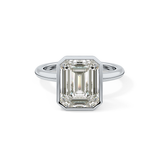 Emerald Solitaire Bezel Lab Grown Diamond Engagement Ring