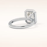 3.71 CT Emerald Shaped Solitaire Moissanite Engagement Ring