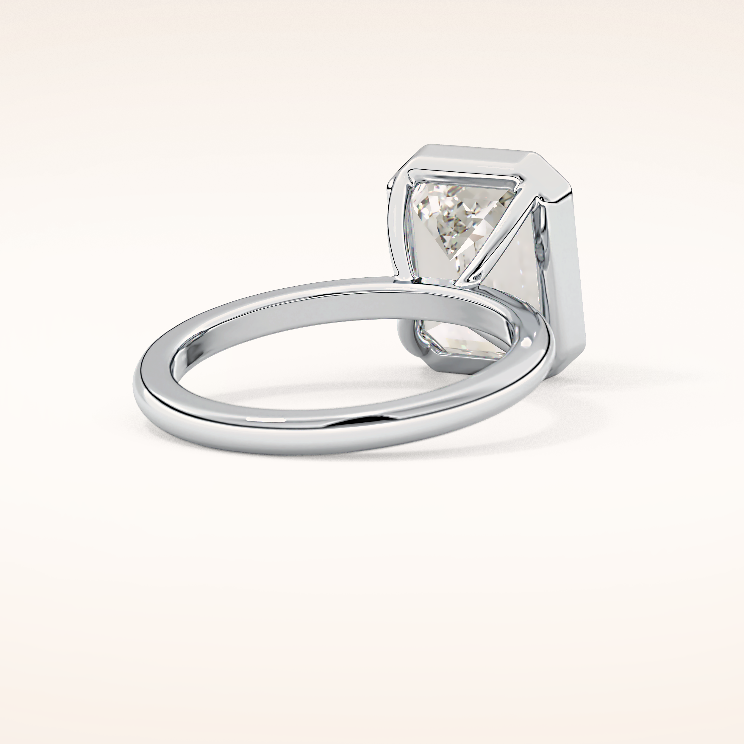 3.71 CT Emerald Shaped Solitaire Moissanite Engagement Ring