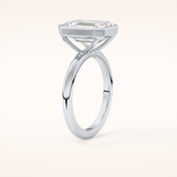 3.71 CT Emerald Shaped Solitaire Moissanite Engagement Ring