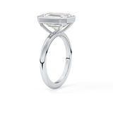 Emerald Solitaire Bezel Lab Grown Diamond Engagement Ring