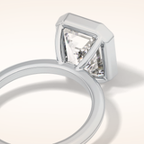 3.71 CT Emerald Shaped Solitaire Moissanite Engagement Ring