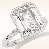 3.71 CT Emerald Shaped Solitaire Moissanite Engagement Ring