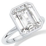 Emerald Solitaire Bezel Lab Grown Diamond Engagement Ring